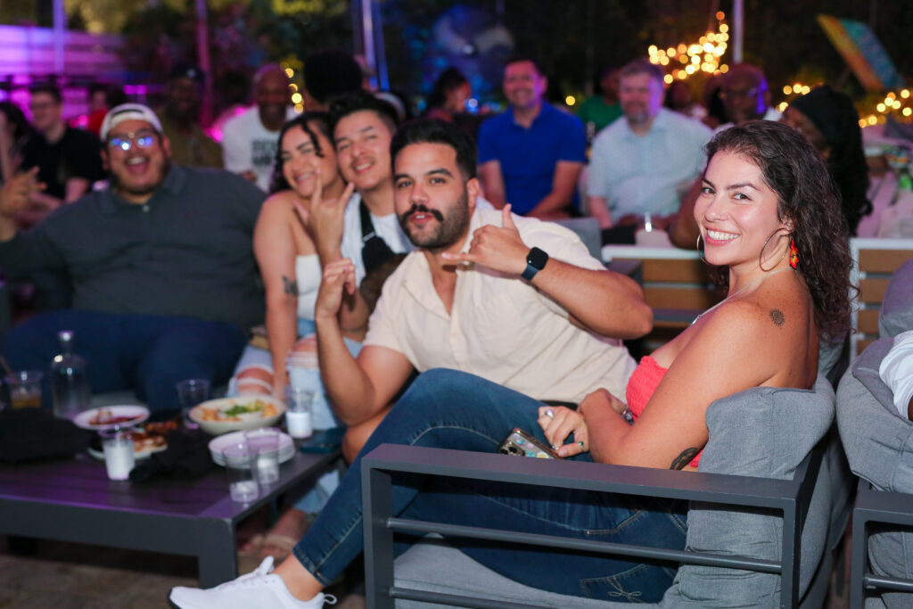 Group at Grails in Miami at the best sports bar showing UFC fights
